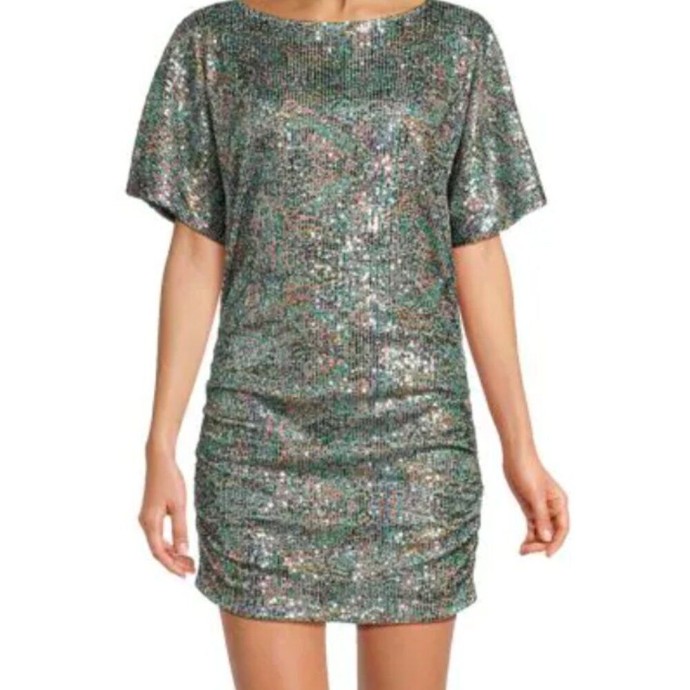 ba&sh Zendaya Silver Sequin Sheath Mini Dress - Size 2